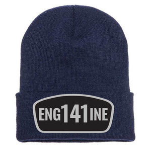 Apparatus leather patch stocking cap